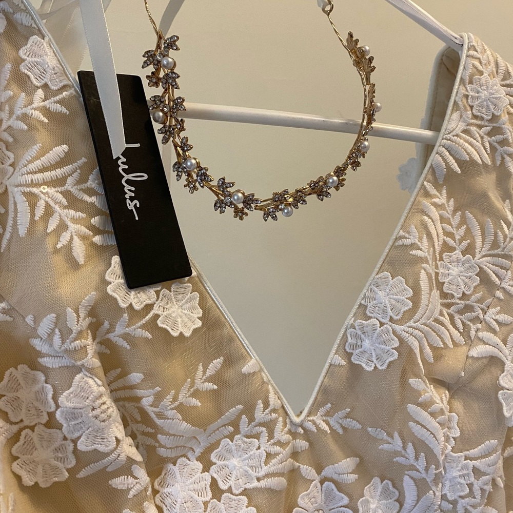 Lulus Bridal Dress Lace Detail Mermaid Fit 🖤💍